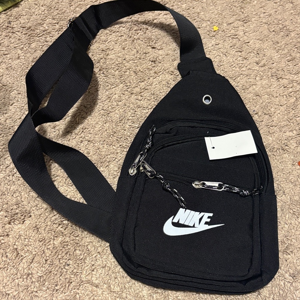 Nike Black Belt Bag with White Logo